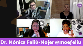 Eye of the Storm: #WOCin STEM Leading Post-Hurricane Recovery Screenshot of a Vanguard STEM video conference regarding Post-Hurricane Recovery ("Dr. Mónica Feliú-Mojer @moefeliu")